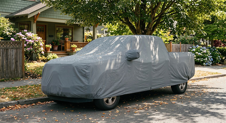 Cover protecting paint from bird droppings and tree sap