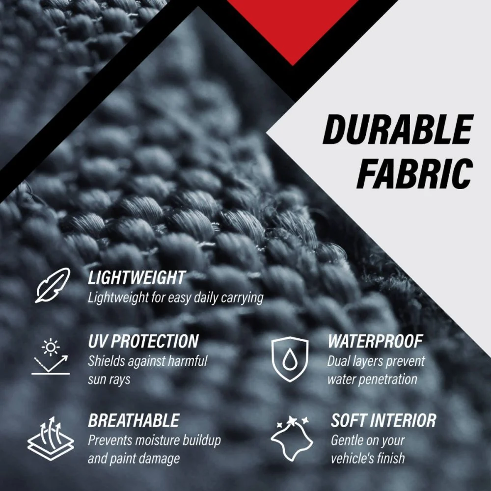 Durable fabric callouts: lightweight, UV protection, breathable, waterproof, soft interior
