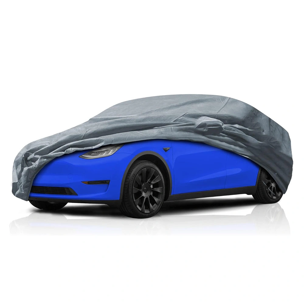 Sewn-in mirror pocket on the WeatherTec UHD SUV cover for the Tesla Model Y 2021