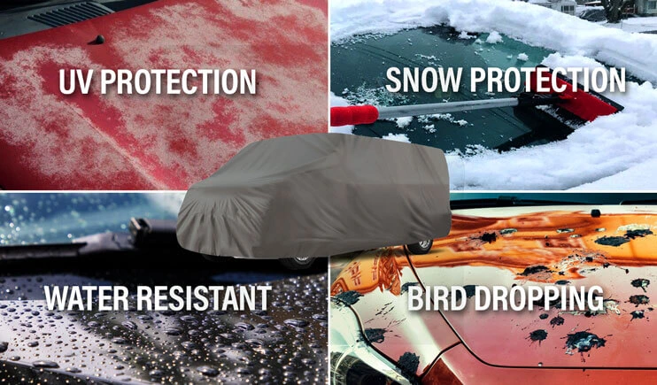 Four protections on the van cover: UV protection, snow protection, water resistant and bird dropping protection