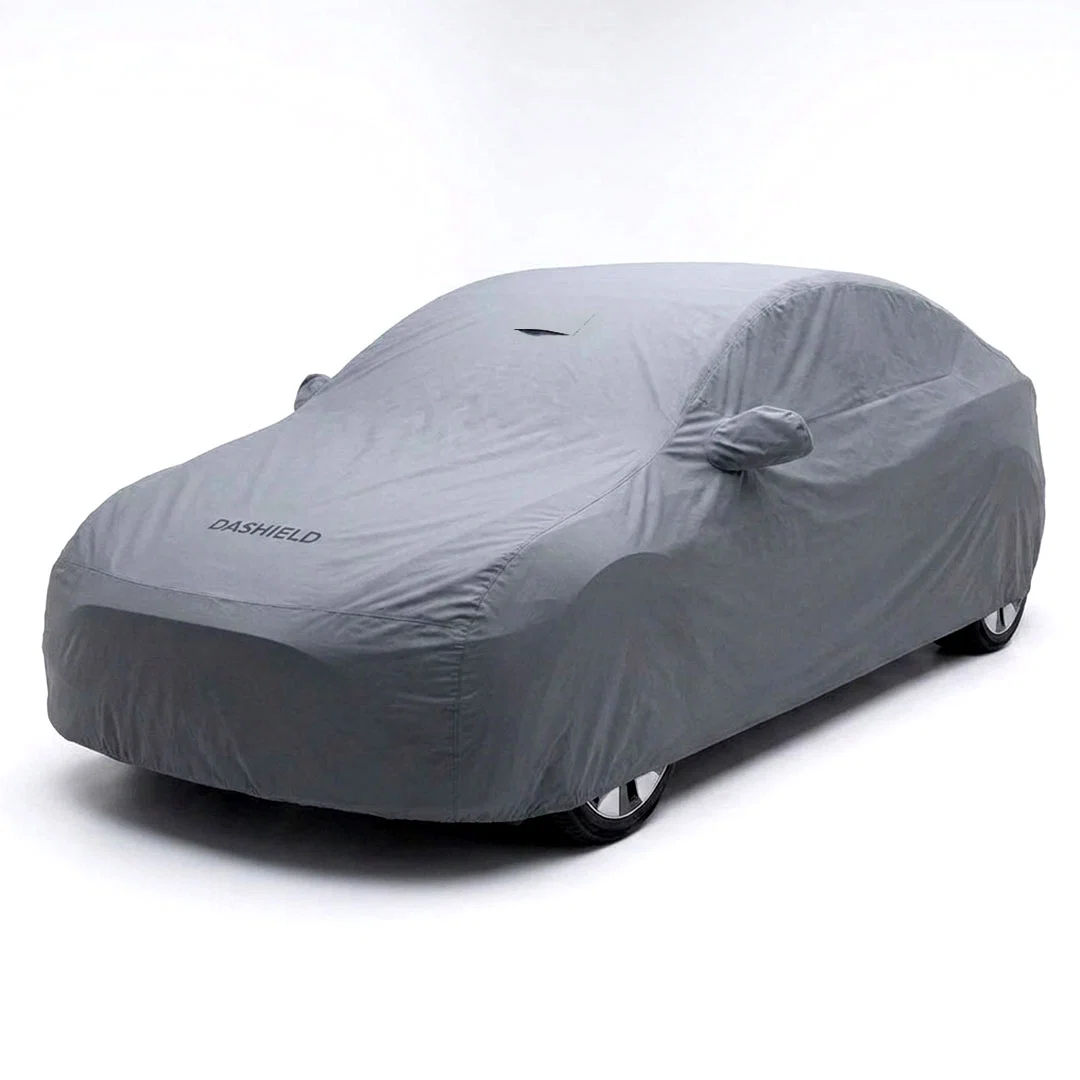 Sewn-in mirror pocket on the DaShield Ultimum SUV cover for the Tesla Model Y 2022