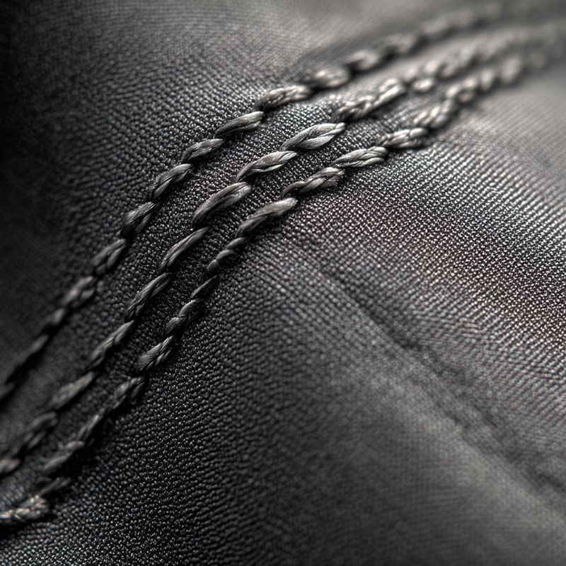 Double-stitched seam macro