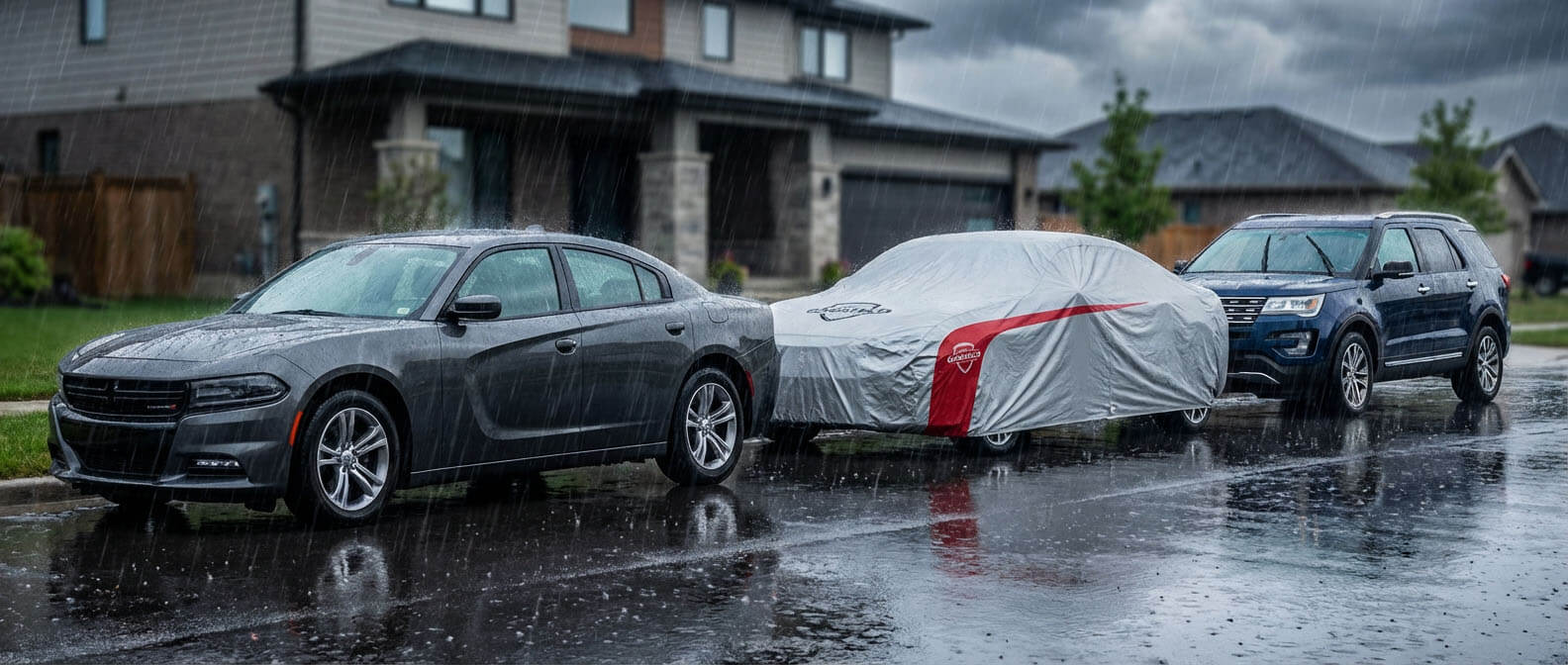1938 Nash Lafayette protected by a custom-fit USCarCover all-weather car cover