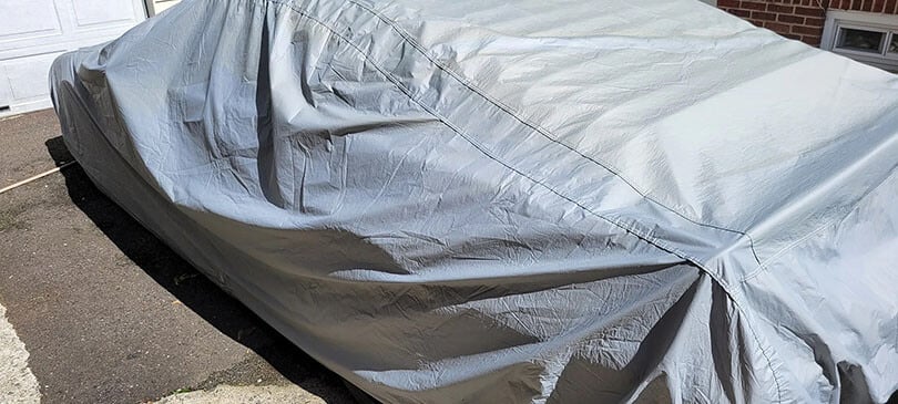 Customer photo: car cover staying on in the wind