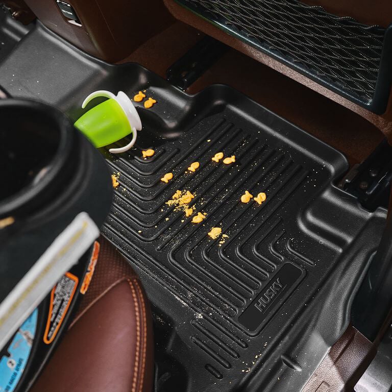 Close-up of Husky Liners X-Act Contour floor mat ridges and DuraGrip texture