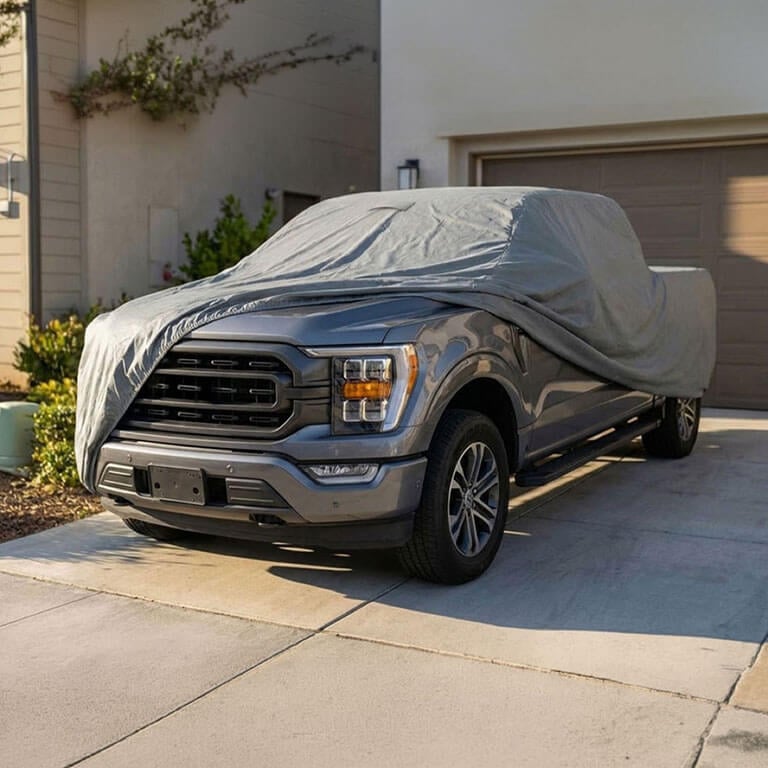 Pickup truck under a USCarCover truck cover