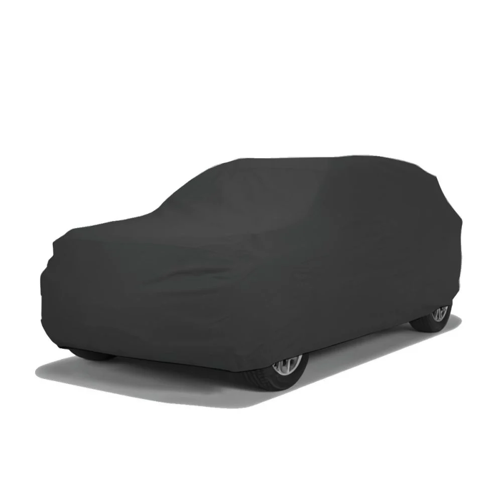 SoftTec Satin Indoor SUV cover in black satin stretch fabric